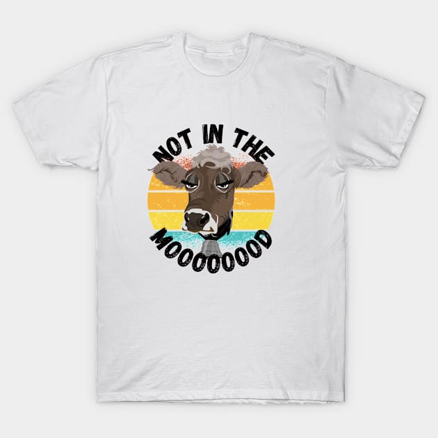 White version of Grumpy brown farm cow is not in the mood T-Shirt by TheWrightLife